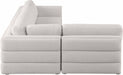Meridian Furniture - Beckham 114" Beige Linen Textured Fabric Upholstered 4pc. Sectional - 681Beige-Sec4B - GreatFurnitureDeal