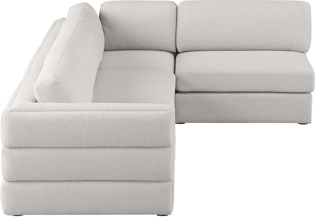 Meridian Furniture - Beckham 114" Beige Linen Textured Fabric Upholstered 4pc. Sectional - 681Beige-Sec4B - GreatFurnitureDeal