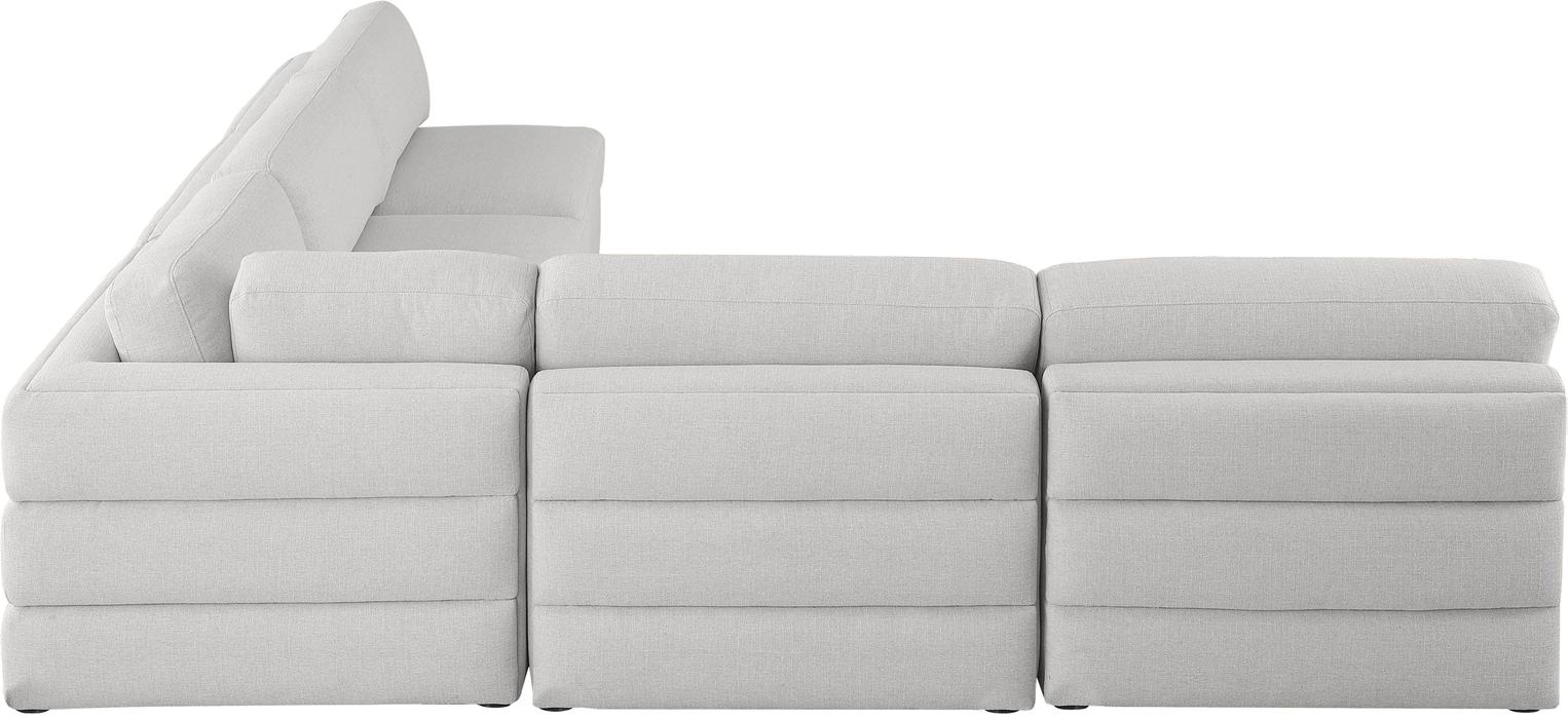 Meridian Furniture - Beckham 114" Beige Linen Textured Fabric Upholstered 5pc. Sectional - 681Beige-Sec5C - GreatFurnitureDeal