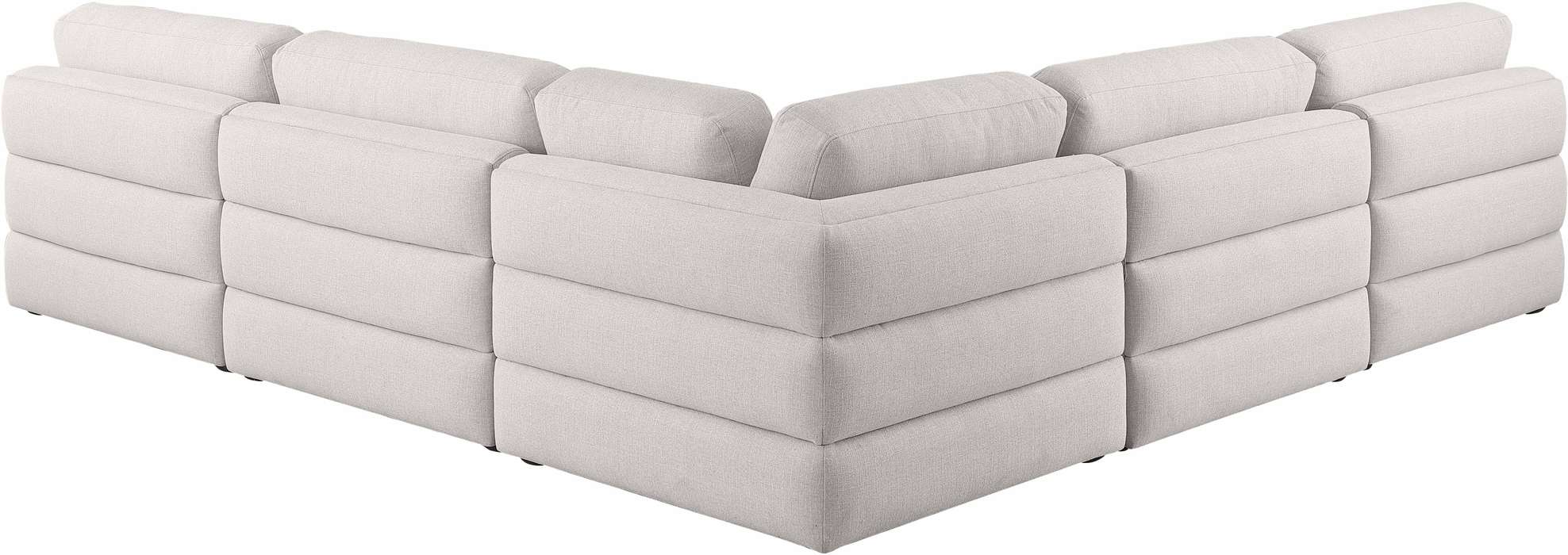 Meridian Furniture - Beckham 114" Beige Linen Textured Fabric Upholstered 5pc. Sectional - 681Beige-Sec5C - GreatFurnitureDeal