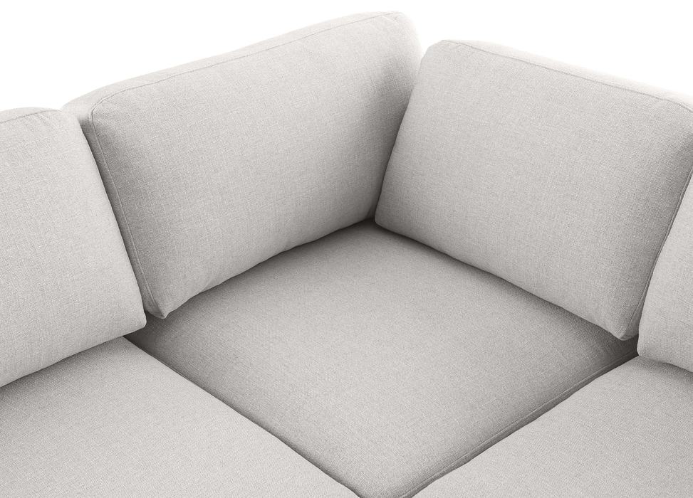 Meridian Furniture - Beckham 114" Beige Linen Textured Fabric Upholstered 5pc. Sectional - 681Beige-Sec5C - GreatFurnitureDeal