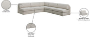 Meridian Furniture - Beckham 114" Beige Linen Textured Fabric Upholstered 5pc. Sectional - 681Beige-Sec5C - GreatFurnitureDeal
