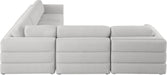 Meridian Furniture - Beckham 114" Beige Linen Textured Fabric Upholstered 5pc. Sectional - 681Beige-Sec5D - GreatFurnitureDeal