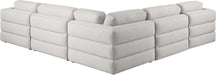 Meridian Furniture - Beckham 114" Beige Linen Textured Fabric Upholstered 5pc. Sectional - 681Beige-Sec5D - GreatFurnitureDeal