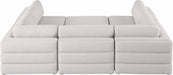 Meridian Furniture - Beckham 114" Beige Linen Textured Fabric Upholstered 6pc. Sectional - 681Beige-Sec6A - GreatFurnitureDeal