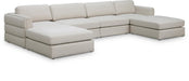Meridian Furniture - Beckham 152" Beige Linen Textured Fabric Upholstered 6pc. Sectional - 681Beige-Sec6C - GreatFurnitureDeal