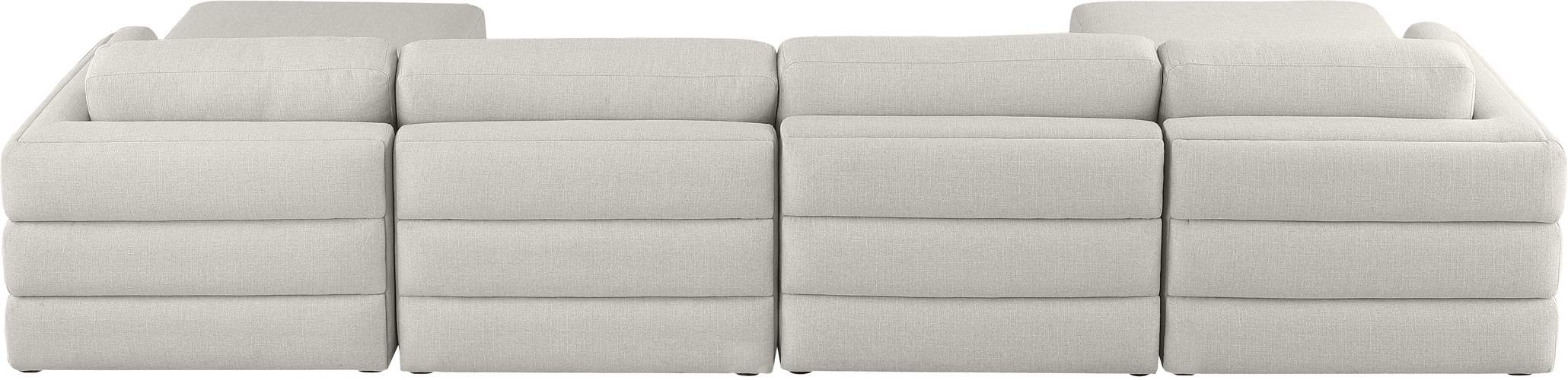 Meridian Furniture - Beckham 152" Beige Linen Textured Fabric Upholstered 6pc. Sectional - 681Beige-Sec6C - GreatFurnitureDeal