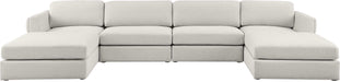 Meridian Furniture - Beckham 152" Beige Linen Textured Fabric Upholstered 6pc. Sectional - 681Beige-Sec6C - GreatFurnitureDeal