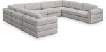 Meridian Furniture - Beckham 152" Beige Linen Textured Fabric Upholstered 8pc. Sectional - 681Beige-Sec8A - GreatFurnitureDeal