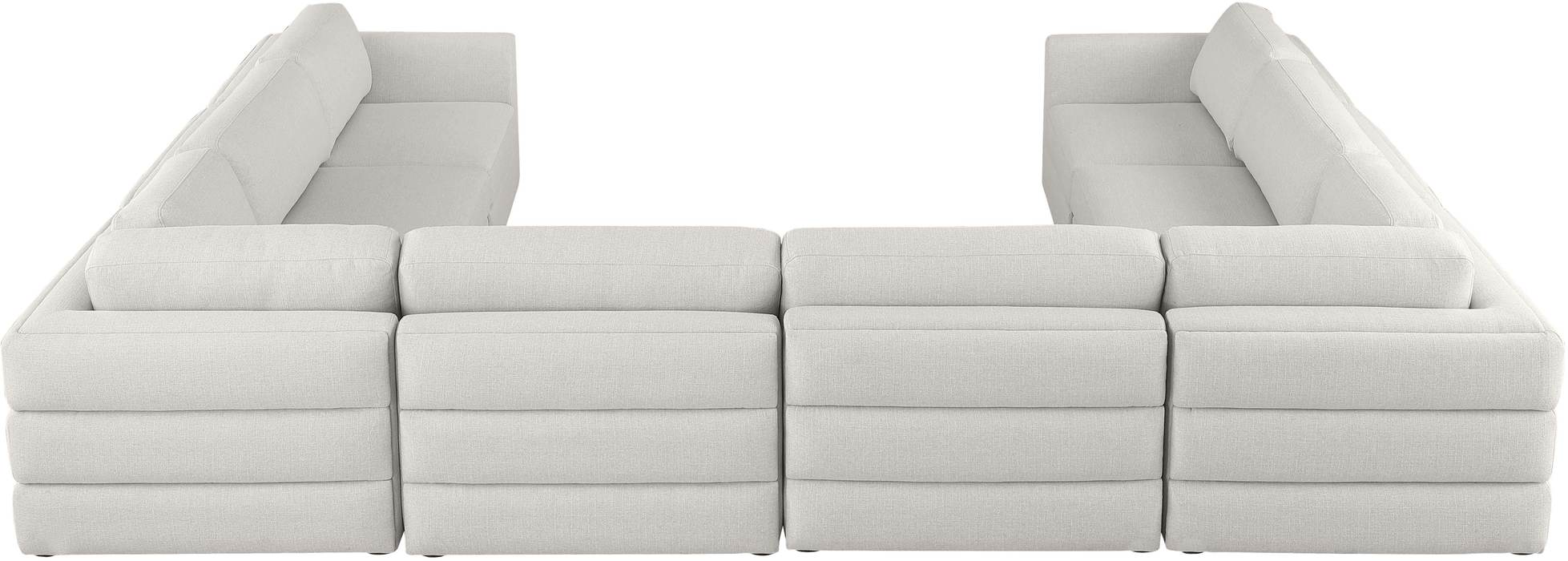 Meridian Furniture - Beckham 152" Beige Linen Textured Fabric Upholstered 8pc. Sectional - 681Beige-Sec8A - GreatFurnitureDeal