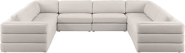 Meridian Furniture - Beckham 152" Beige Linen Textured Fabric Upholstered 8pc. Sectional - 681Beige-Sec8A - GreatFurnitureDeal