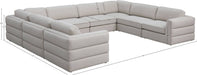 Meridian Furniture - Beckham 152" Beige Linen Textured Fabric Upholstered 8pc. Sectional - 681Beige-Sec8A - GreatFurnitureDeal