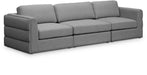 Meridian Furniture - Beckham 114" Grey Linen Textured Fabric Upholstered 3pc. Sofa - 681Grey-S114A - GreatFurnitureDeal