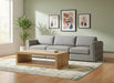 Meridian Furniture - Beckham 114" Grey Linen Textured Fabric Upholstered 3pc. Sofa - 681Grey-S114A - GreatFurnitureDeal