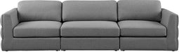 Meridian Furniture - Beckham 114" Grey Linen Textured Fabric Upholstered 3pc. Sofa - 681Grey-S114A - GreatFurnitureDeal