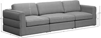 Meridian Furniture - Beckham 114" Grey Linen Textured Fabric Upholstered 3pc. Sofa - 681Grey-S114A - GreatFurnitureDeal