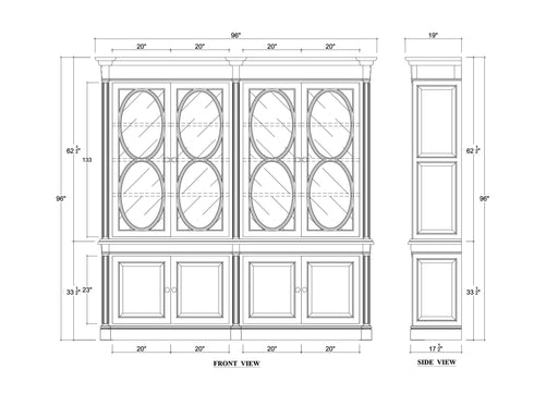 Bramble - Fiona 2 Piece Display Cabinet w/ Glass Shelves and LED Lights - BR-68209 - GreatFurnitureDeal