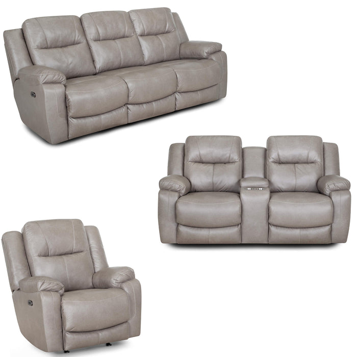 Franklin Furniture - 682 Culver 3 Piece Power Reclining Sofa Set in Rogue Sterling - 68247-68235-6582-STERLING