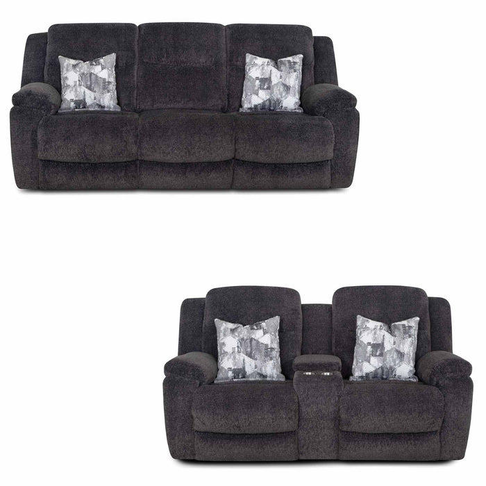 Franklin Furniture - 683 Heston 2 Piece Power Reclining Sofa Set in Frenzy Graphite - 68347-68335-GRAPHITE