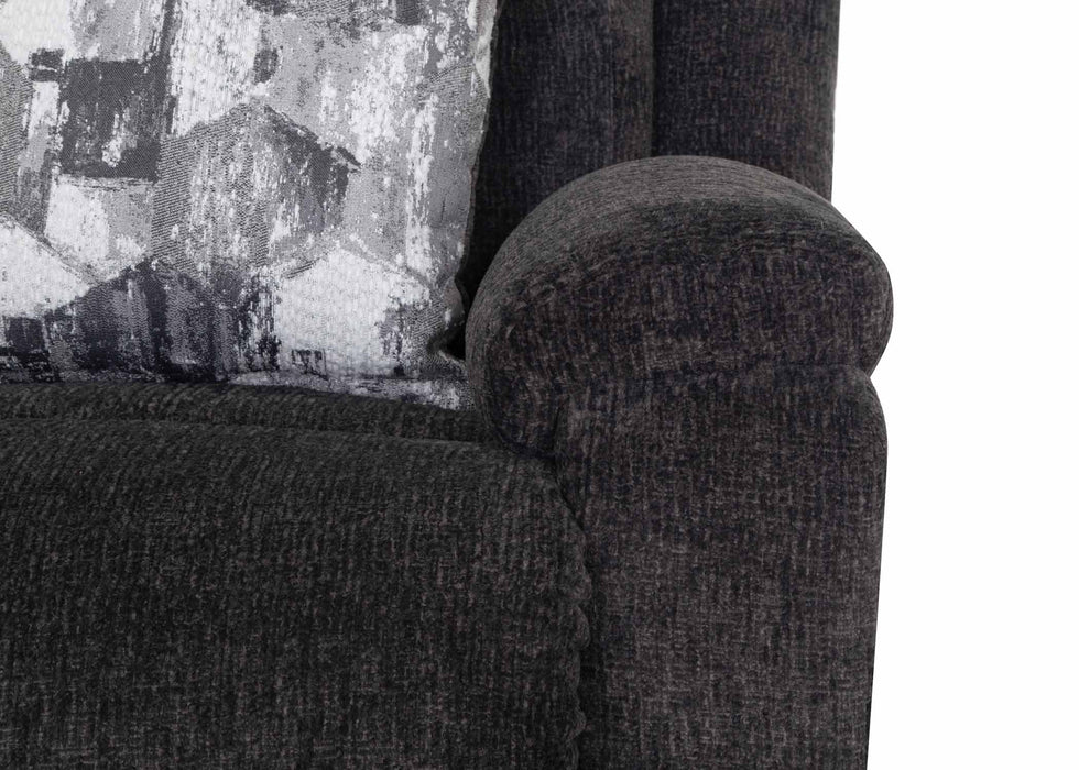 Franklin Furniture - 683 Heston Power Reclining Sofa w/ Power Headrest, Drop Down Table, Cupholders & USB in Frenzy Graphite - 68347-GRAPHITE