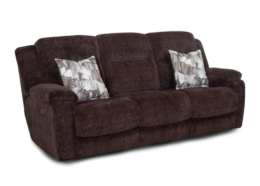 Franklin Furniture - 683 Heston Power Reclining Sofa w/ Power Headrest, Drop Down Table, Cupholders & USB in Frenzy Chocolate - 68347-CHO - GreatFurnitureDeal