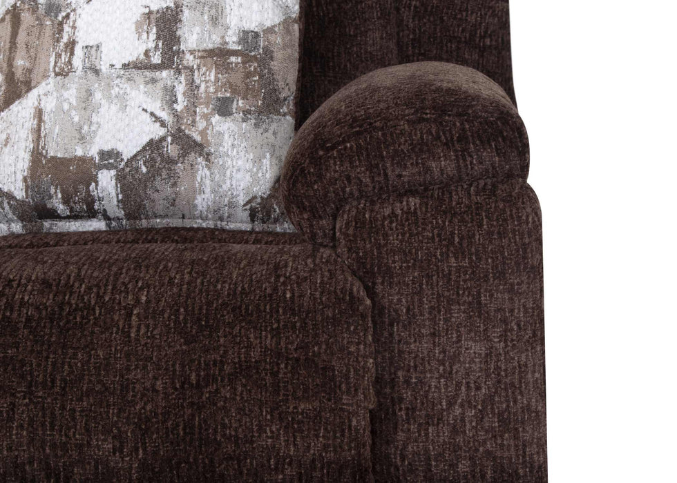 Franklin Furniture - 683 Heston Power Reclining Sofa w/ Power Headrest, Drop Down Table, Cupholders & USB in Frenzy Chocolate - 68347-CHO