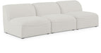 Meridian Furniture - Miramar 99" Cream Linen Textured Fabric Upholstered 3pc. Armless Sofa - 683Cream-S99 - GreatFurnitureDeal
