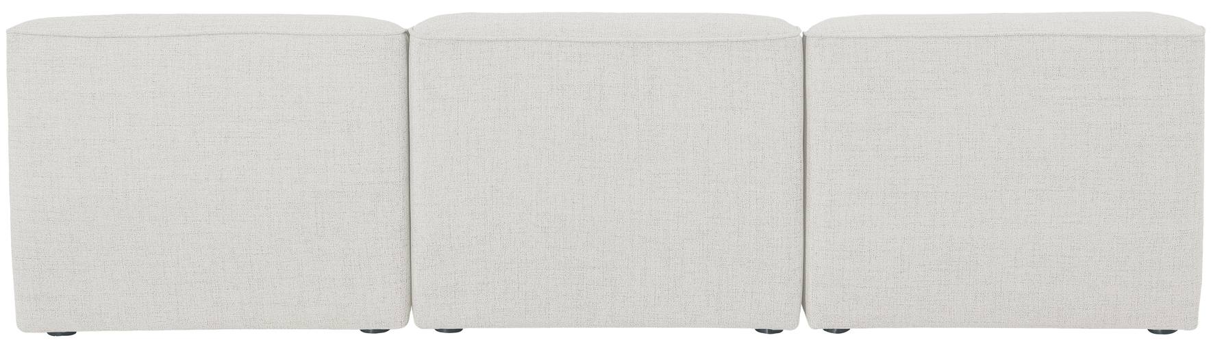 Meridian Furniture - Miramar 99" Cream Linen Textured Fabric Upholstered 3pc. Armless Sofa - 683Cream-S99 - GreatFurnitureDeal