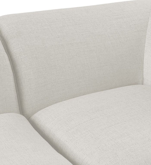 Meridian Furniture - Miramar 99" Cream Linen Textured Fabric Upholstered 3pc. Armless Sofa - 683Cream-S99 - GreatFurnitureDeal