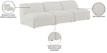 Meridian Furniture - Miramar 99" Cream Linen Textured Fabric Upholstered 3pc. Armless Sofa - 683Cream-S99 - GreatFurnitureDeal