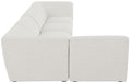 Meridian Furniture - Miramar 142" Cream Linen Textured Fabric Upholstered 5pc. Sectional - 683Cream-Sec5D - GreatFurnitureDeal