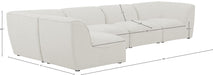 Meridian Furniture - Miramar 142" Cream Linen Textured Fabric Upholstered 5pc. Sectional - 683Cream-Sec5D - GreatFurnitureDeal