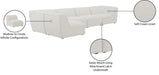 Meridian Furniture - Miramar 142" Cream Linen Textured Fabric Upholstered 5pc. Sectional - 683Cream-Sec5D - GreatFurnitureDeal
