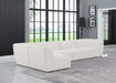 Meridian Furniture - Miramar 142" Cream Linen Textured Fabric Upholstered 5pc. Sectional - 683Cream-Sec5D - GreatFurnitureDeal