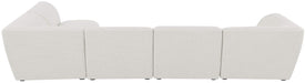 Meridian Furniture - Miramar 142" Cream Linen Textured Fabric Upholstered 5pc. Sectional - 683Cream-Sec5D - GreatFurnitureDeal