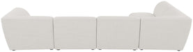 Meridian Furniture - Miramar 142" Cream Linen Textured Fabric Upholstered 5pc. Sectional - 683Cream-Sec5D - GreatFurnitureDeal