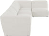 Meridian Furniture - Miramar 142" Cream Linen Textured Fabric Upholstered 5pc. Sectional - 683Cream-Sec5D - GreatFurnitureDeal