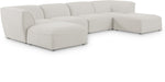 Meridian Furniture - Miramar 142" Cream Linen Textured Fabric Upholstered 6pc. Sectional - 683Cream-Sec6A - GreatFurnitureDeal