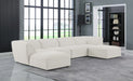 Meridian Furniture - Miramar 142" Cream Linen Textured Fabric Upholstered 6pc. Sectional - 683Cream-Sec6A - GreatFurnitureDeal