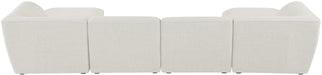 Meridian Furniture - Miramar 142" Cream Linen Textured Fabric Upholstered 6pc. Sectional - 683Cream-Sec6A - GreatFurnitureDeal
