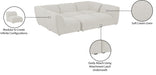 Meridian Furniture - Miramar 109" Cream Linen Textured Fabric Upholstered 6pc. Sectional - 683Cream-Sec6C - GreatFurnitureDeal