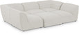 Meridian Furniture - Miramar 109" Cream Linen Textured Fabric Upholstered 6pc. Sectional - 683Cream-Sec6C - GreatFurnitureDeal