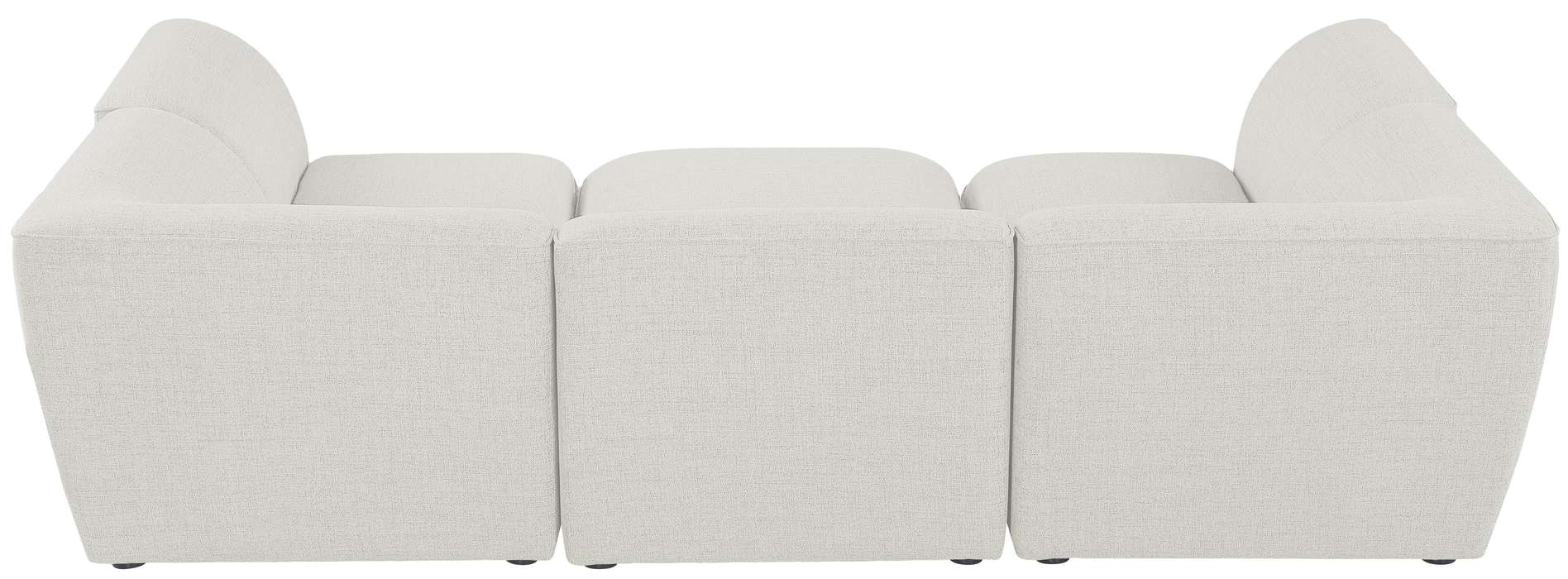Meridian Furniture - Miramar 109" Cream Linen Textured Fabric Upholstered 6pc. Sectional - 683Cream-Sec6C - GreatFurnitureDeal
