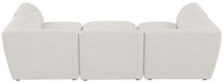 Meridian Furniture - Miramar 109" Cream Linen Textured Fabric Upholstered 6pc. Sectional - 683Cream-Sec6C - GreatFurnitureDeal