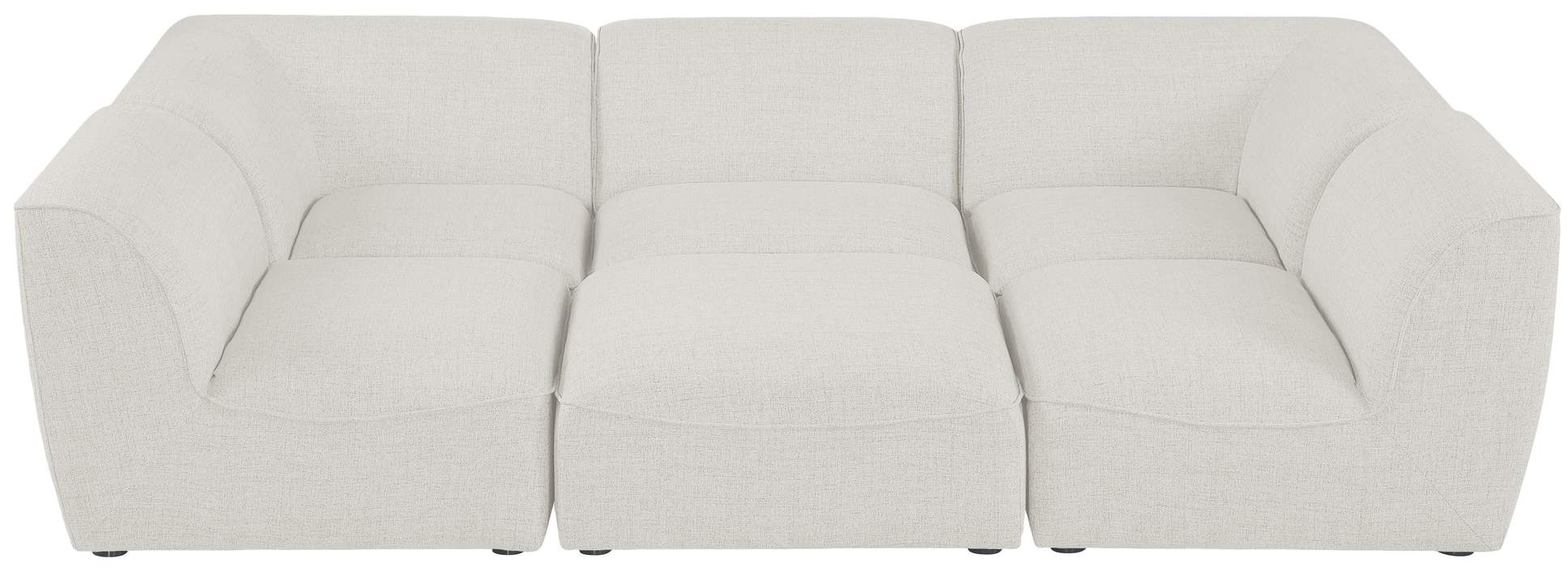 Meridian Furniture - Miramar 109" Cream Linen Textured Fabric Upholstered 6pc. Sectional - 683Cream-Sec6C - GreatFurnitureDeal