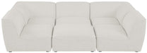 Meridian Furniture - Miramar 109" Cream Linen Textured Fabric Upholstered 6pc. Sectional - 683Cream-Sec6C - GreatFurnitureDeal