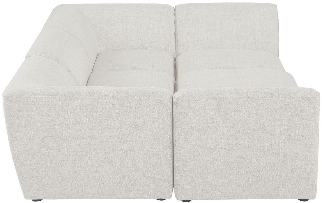 Meridian Furniture - Miramar 109" Cream Linen Textured Fabric Upholstered 6pc. Sectional - 683Cream-Sec6C - GreatFurnitureDeal