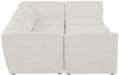 Meridian Furniture - Miramar 109" Cream Linen Textured Fabric Upholstered 6pc. Sectional - 683Cream-Sec6C - GreatFurnitureDeal