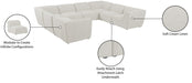 Meridian Furniture - Miramar 142" Cream Linen Textured Fabric Upholstered 8pc. Sectional - 683Cream-Sec8A - GreatFurnitureDeal