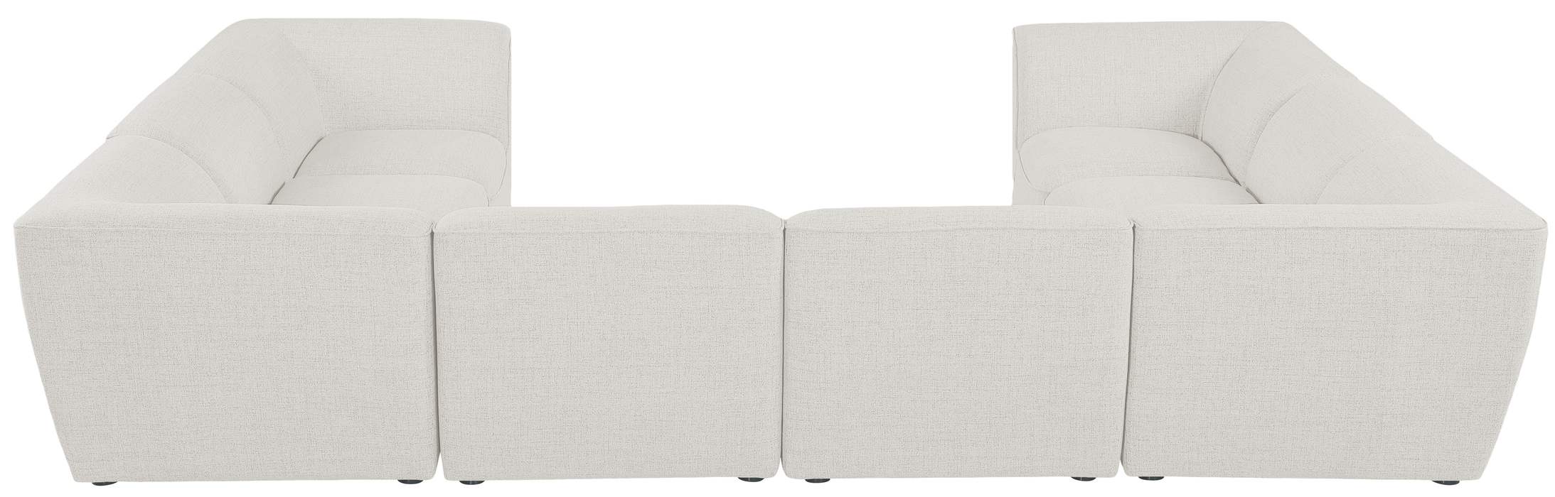 Meridian Furniture - Miramar 142" Cream Linen Textured Fabric Upholstered 8pc. Sectional - 683Cream-Sec8A - GreatFurnitureDeal